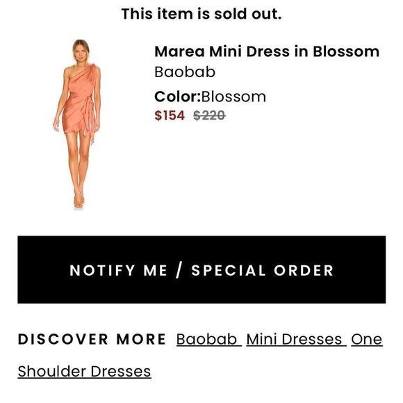 Baobab Marea one shoulder mini dress in Blossom sarong tie Revolve $220 NWT Sz L - Picture 7 of 14